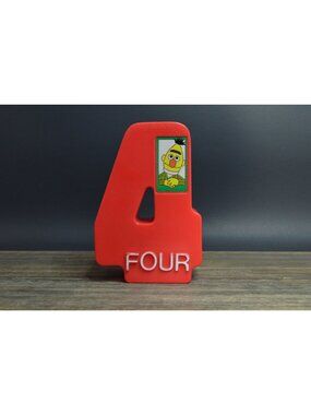 Vtg Henson Bert Number 4 Birthday Party Standing Number Sesame Street Plastic